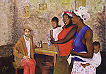 vignette, La barque, huile sur toile