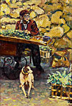 vignette, La barque, huile sur toile